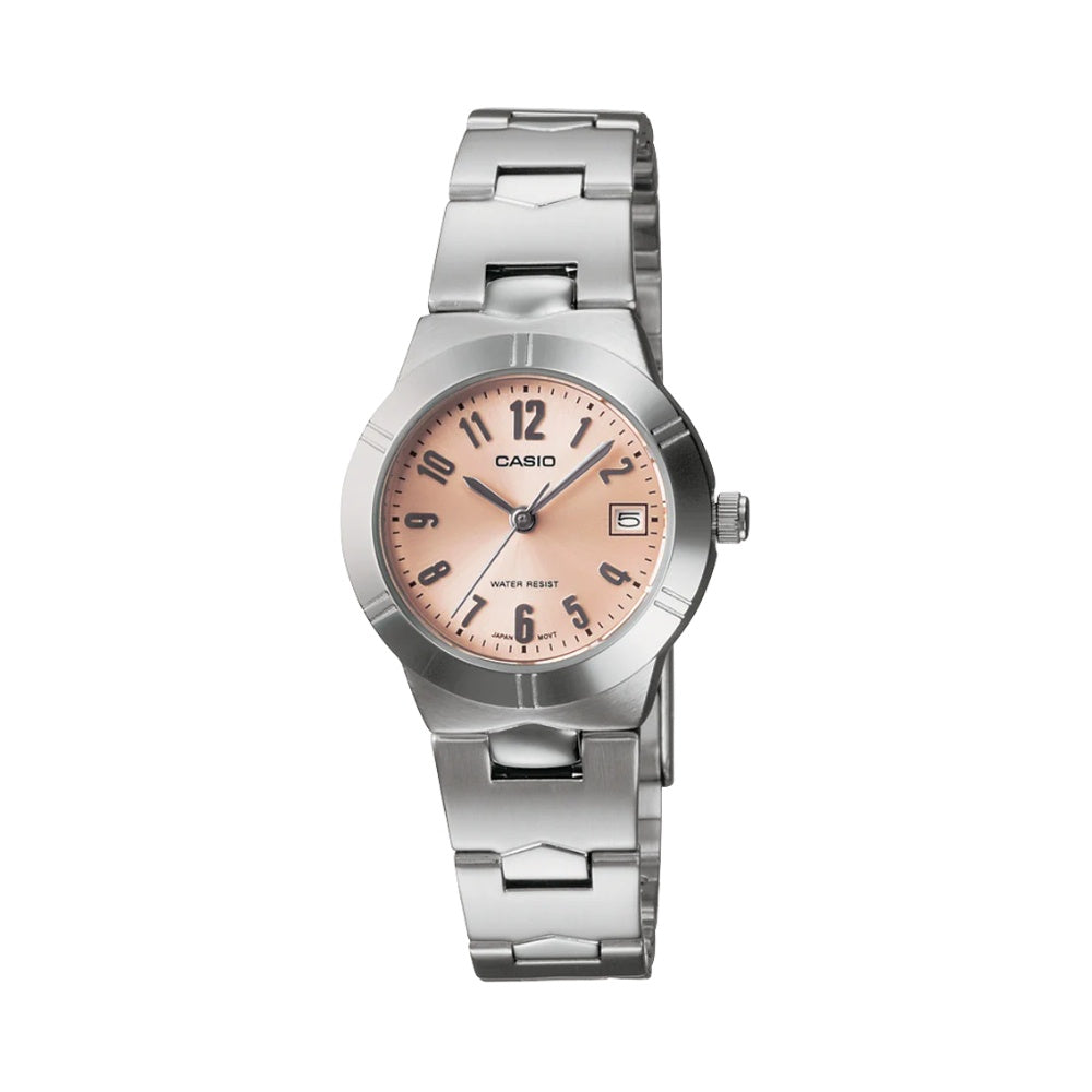 Casio Analogue Ladies Watch - Steel with Pink Dial