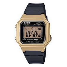 Casio Digital Gold Case, Black Resin Band Watch