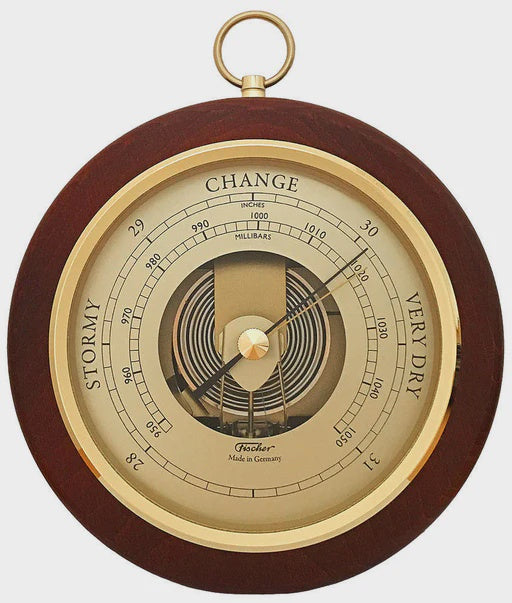 Mahogany and Brass Fischer Barometer