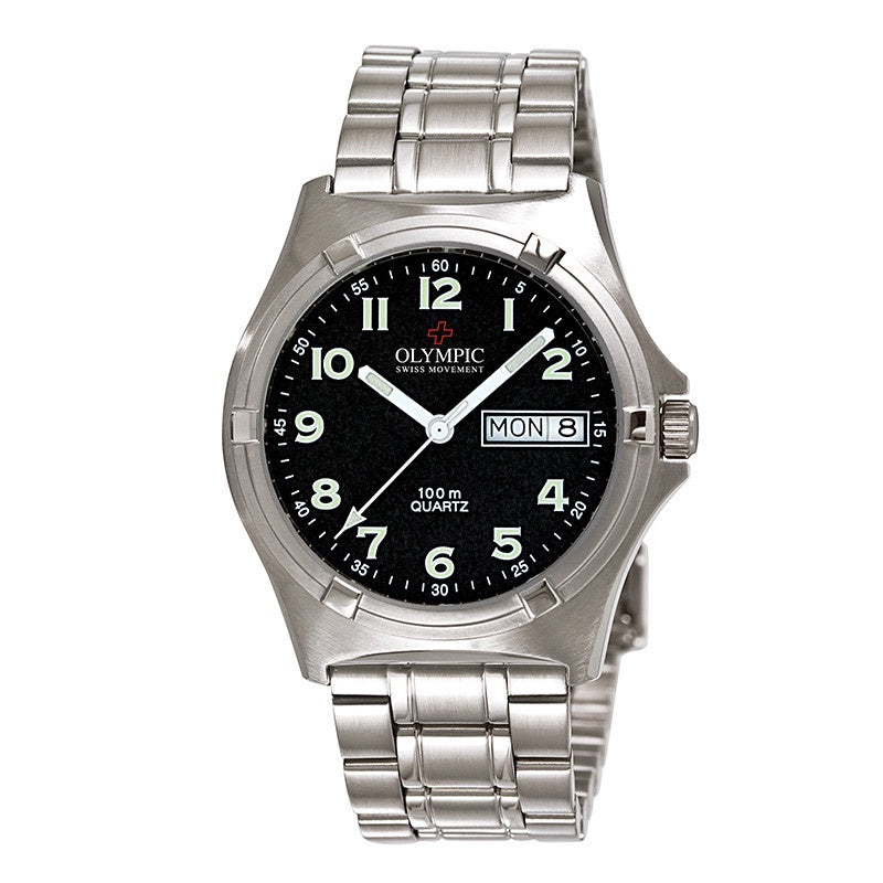 Gents Olympic Work Watch Black Full Fig