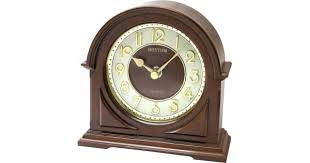 Rhythm Wood Table Convex Glass Clock
