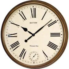 Rhythm Wall Clock - Large Brown Classic