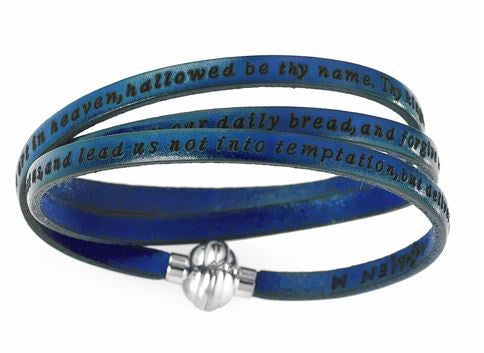 Lord's Prayer' Leather Bracelet