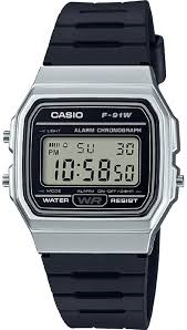 Casio Retro Silver and Black Digital Watch