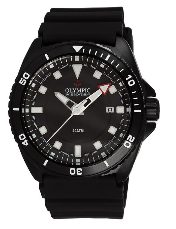 Olympic Aquanaut Black Case Divers Watch 200m