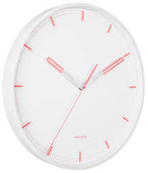 Karlsson Dipped White/Coral Wall Clock