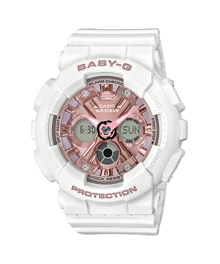 White/Rose Gold Baby G Casio Watch