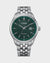Gents Stainless Steel Citizen Eco Drive Watch Green Dial