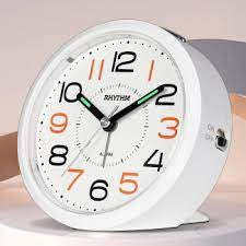 Rhythm White Alarm Clock CRE312NR03