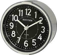 Rhythm Black & Silver Alarm Clock CRE896NR19
