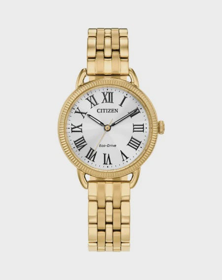 Ladies Gold Coloured Citizen Eco Drive Watch EM1052-51A