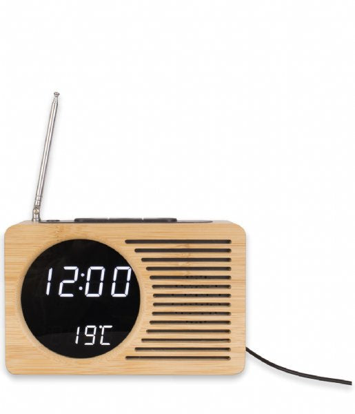 Karlsson Bamboo Retro Radio Alarm Clock