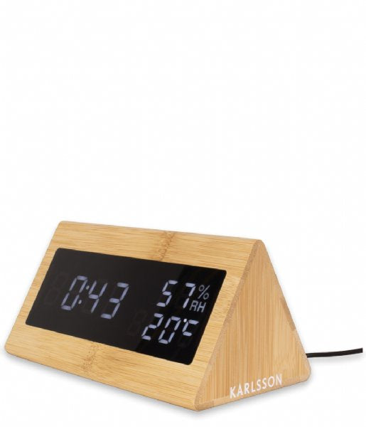 Karlsson Triangle Bamboo Alarm Clock