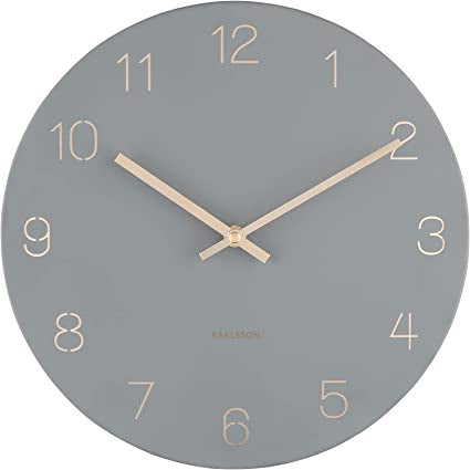Karlsson Charm Engraved Number Wall Clock Grey