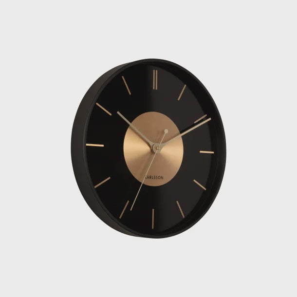 Karlsson Black and Gold Disc Wall Clock