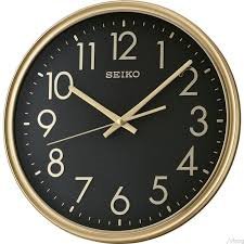 Seiko Black Dial/Gold Case Wall Clock