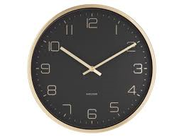 Karlsson Gold Elegance Black Dial Wall Clock