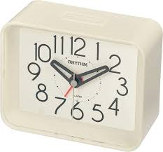 Rhythm White Alarm Clock CRE891
