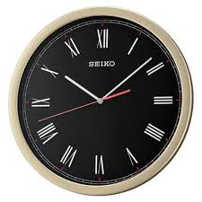 Seiko Gold Bezel Roman Numeral Wall Clock