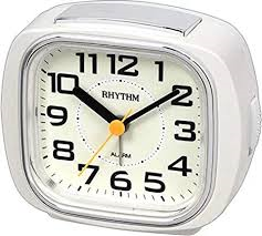 Rhythm Alarm Clock White Super Silent